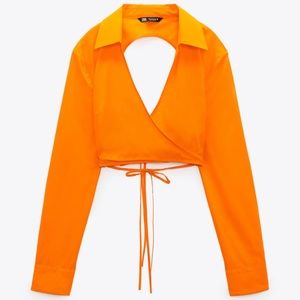 Never worn Zara crop top blouse